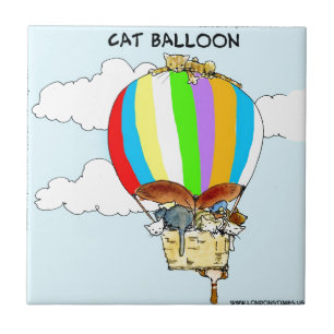 Flying Cats Funny Cartoon Fliese