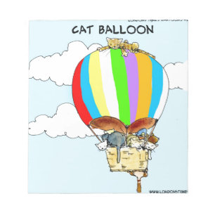 Flying Cats Funny Cartoon Notizblock