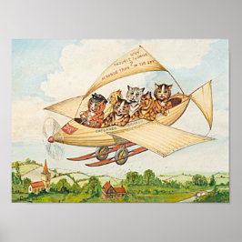 Flying Cats von Louis Wain Poster