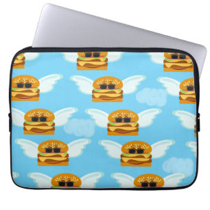 Flying Cheeseburgers Epic Food Cartoon Fun Laptopschutzhülle