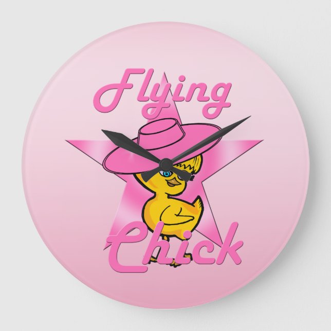 Flying Chick #8 Große Wanduhr (Vorderseite)