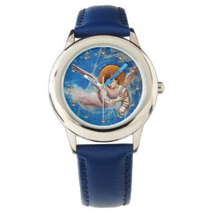 FLYING CHRISTMAS ANGEL IN BLUE SKY ARMBANDUHR