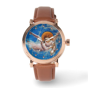 FLYING CHRISTMAS ANGEL IN BLUE SKY ARMBANDUHR