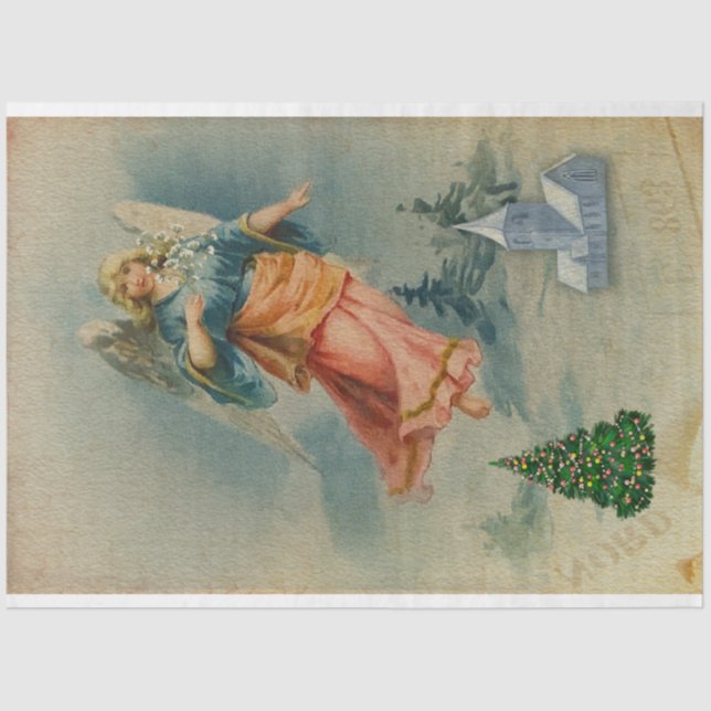 Flying Christmas Angel Seidenpapier (Vorderseite)