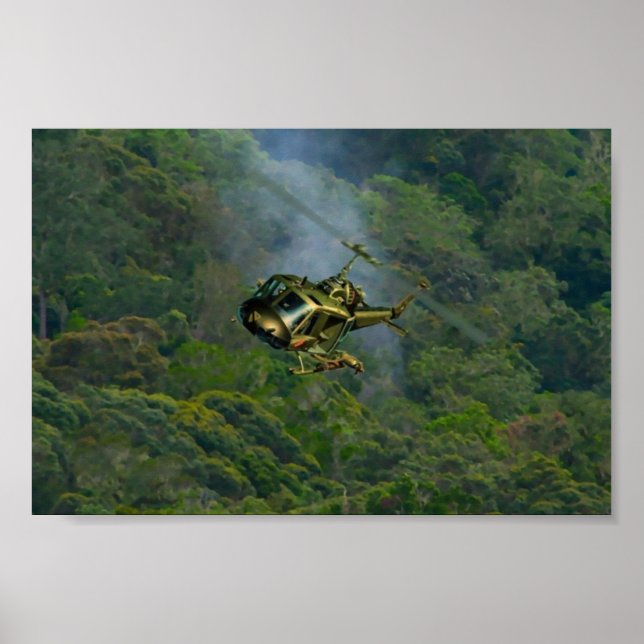 Flying Circus Helicopter Vietnem Jungle Poster (Vorne)
