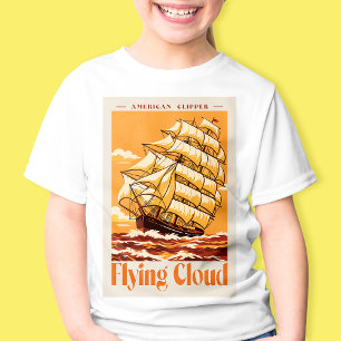 Flying Cloud Amerikanisches Clipper-Schiff Vintage T-Shirt
