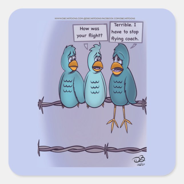 Flying Coach Square Stickers (Vorderseite)