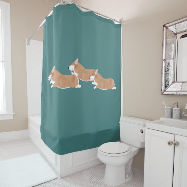 Flying Corgi-Duschvorhang Duschvorhang (Beispiel)