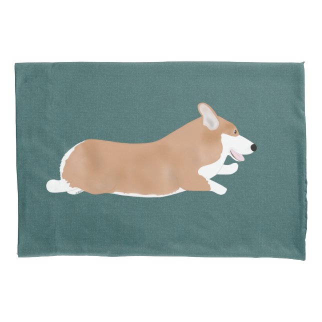 Flying Corgi Pillowcase Kissenbezug (Vorderseite)