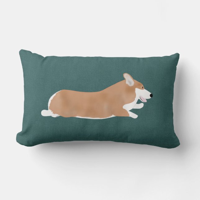 Flying Corgi Throw Kissen (Vorderseite)