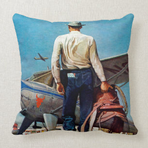 Flying Cowboy von Mead Schäffer Kissen