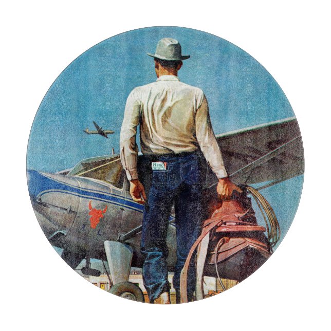 Flying Cowboy von Mead Schäffer Schneidebrett (Vorderseite)