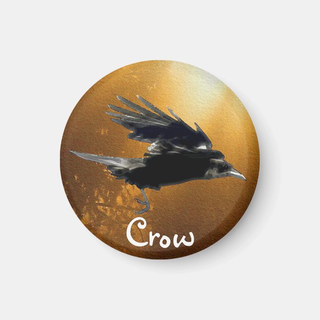 Flying Crow Birdlover Wildlife Supporter Magnet (Vorne)