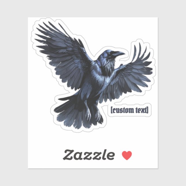 Flying Crow - Custom Text & Cut Vinyl Sticker (Blatt)