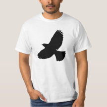 Flying Crow und Fan-Schwanz-Silhouette