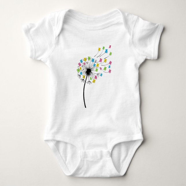 Flying cute bears dandelion flow baby strampler (Vorderseite)