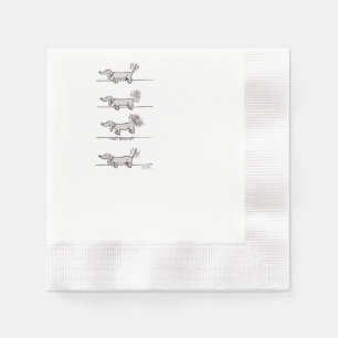 Flying Dackel Graue Papierservietten