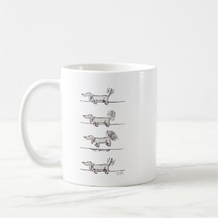 Flying Dackel Graue Tasse