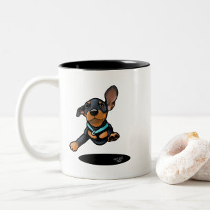 Flying Dackel Hund Zweifarbige Tasse