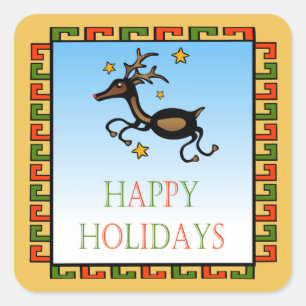 Flying Deer Square Decal / Aufkleber