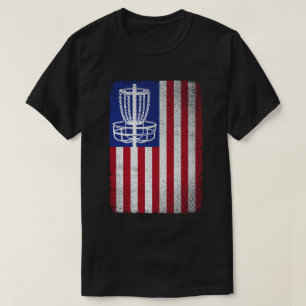 Flying Disk Golf Lover Men American Flag T-Shirt