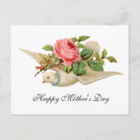 FLYING DOVE MIT PINK ROSE Muttertag