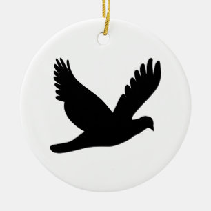 Flying Dove-Silhouette Keramik Ornament