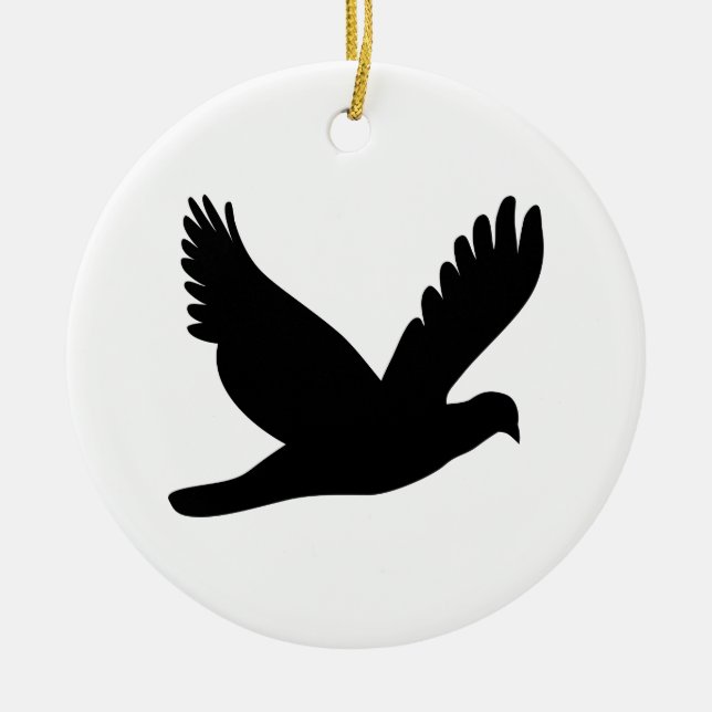 Flying Dove-Silhouette Keramik Ornament (Vorne)