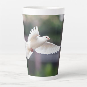 Flying Dove White Feather Nature Fotografy Milchtasse
