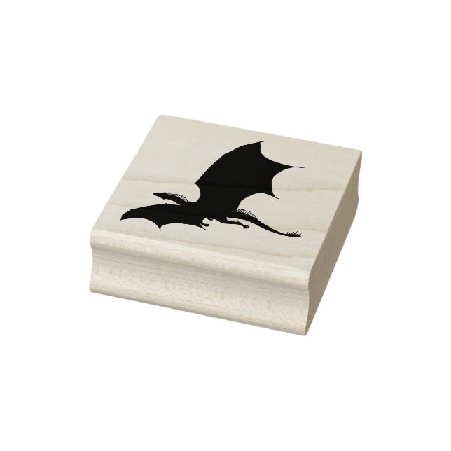 Flying dragon Black Silhouette Gummistempel (Stempel)