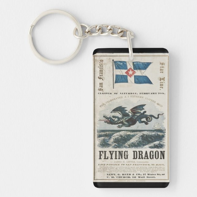 Flying Dragon Clipper Segelschiff 1858 Schlüsselanhänger (Vorderseite)