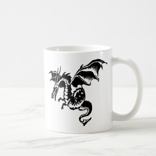 Flying Dragon Design White Kaffeetasse (Rechts)
