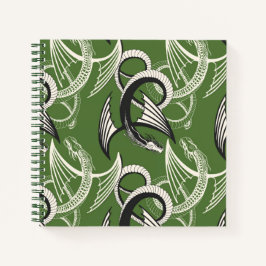 Flying Dragon on the green background. Notizbuch