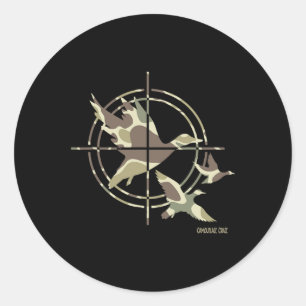 Flying Duck Jagd Camouflage Camouflage Enten Jagd Runder Aufkleber