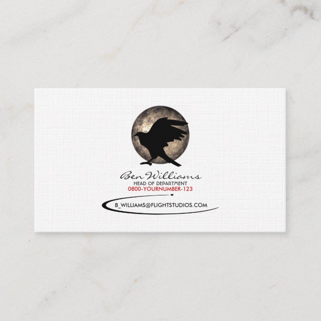 Flying Eagle Business Card (Mondversion 2) Visitenkarte (Vorderseite)