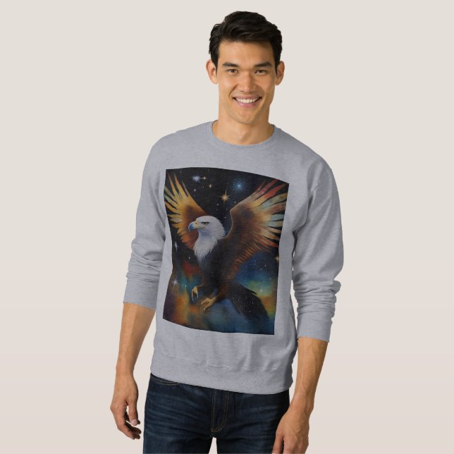 Flying Eagle Colorful Cosmic Art, Sweatshirt (Vorne ganz)