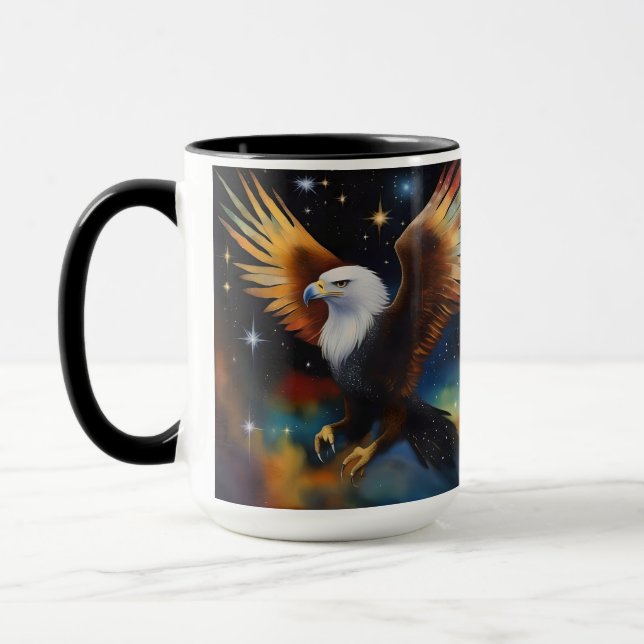 Flying Eagle Colorful Cosmic Art, Tasse (Links)