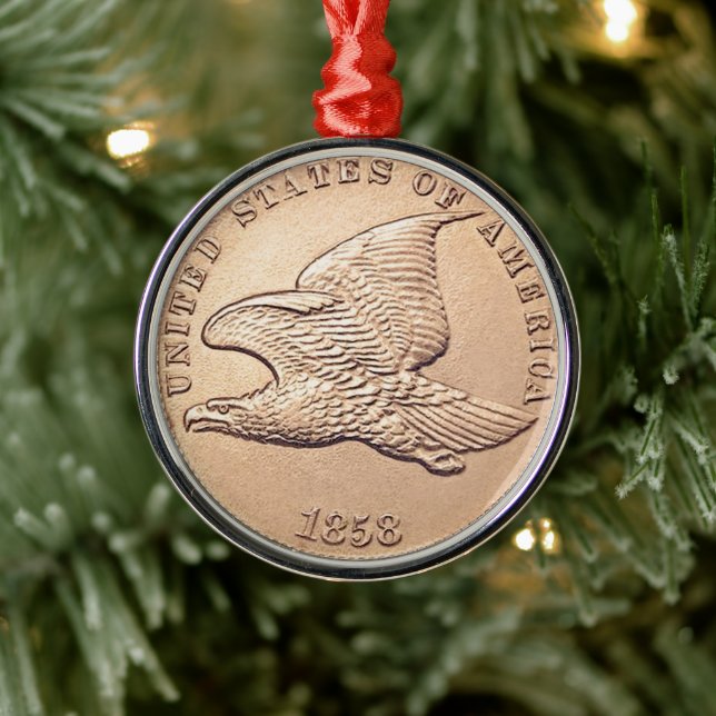 Flying Eagle Penny Silbernes Ornament (Baum)