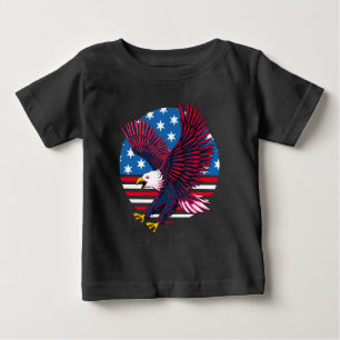 Flying Eagle und American Flag Baby T-shirt