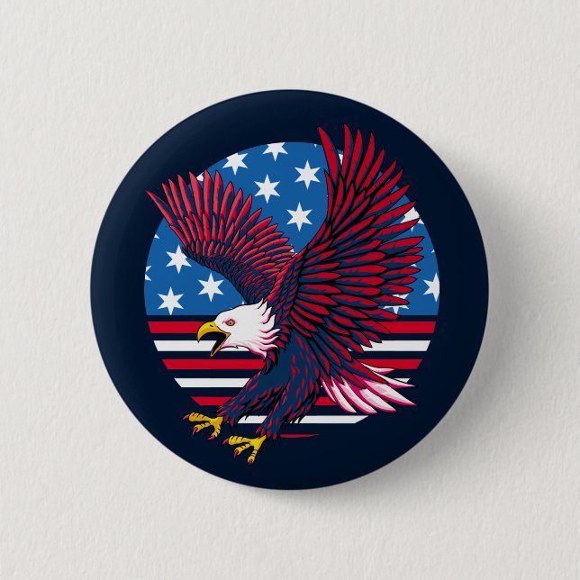 Flying Eagle und American Flag Button (Vorderseite)