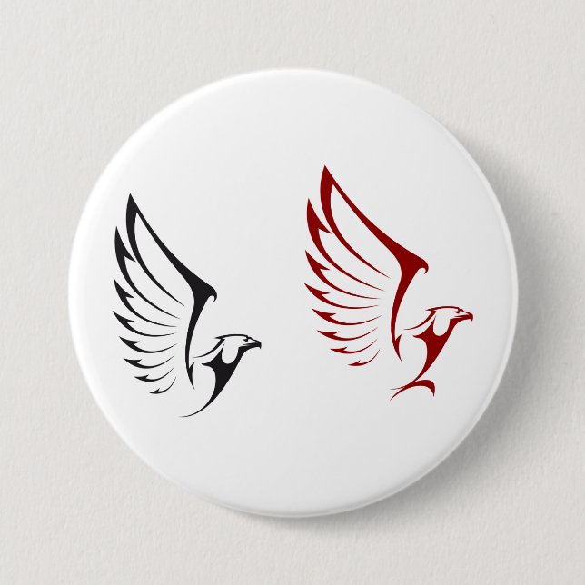 Flying Eagles Bold Bird Illustration Button (Vorderseite)