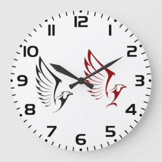 Flying Eagles Bold Bird Illustration Große Wanduhr