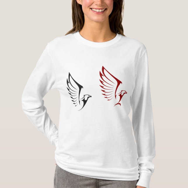 Flying Eagles Bold Bird Illustration T-Shirt (Vorderseite)