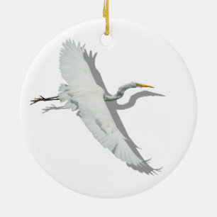 Flying Egret Keramik Ornament
