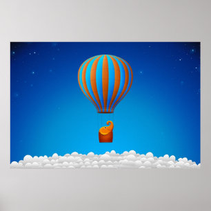 Flying Elephant Poster
