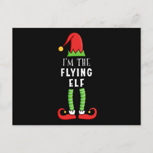 Flying Elf Weihnachts-Matching Familiengeschenk Postkarte