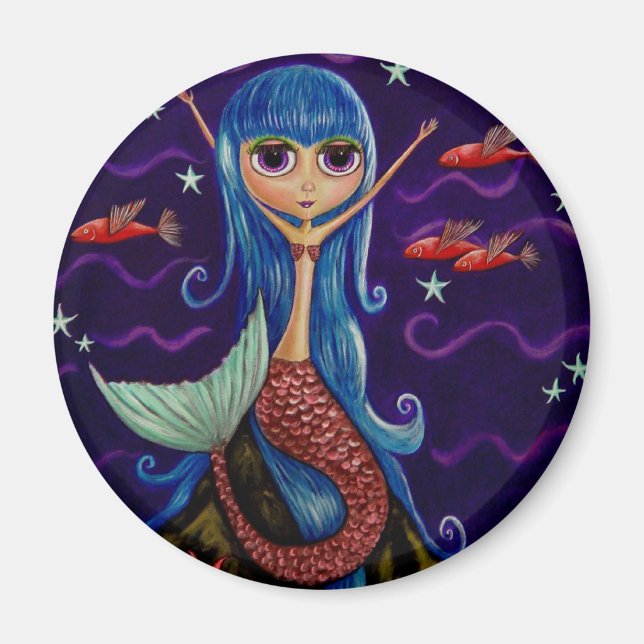 Flying Fish Mermaid Magnet (Vorne)