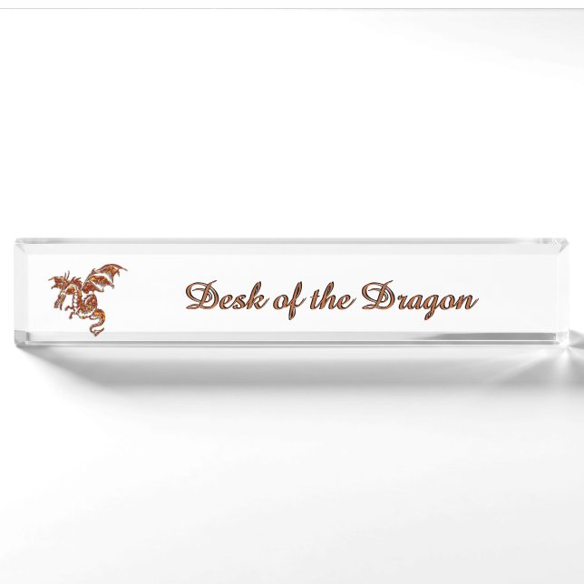 Flying Flame Dragon Name Plate Namensplakette (Vorderseite)