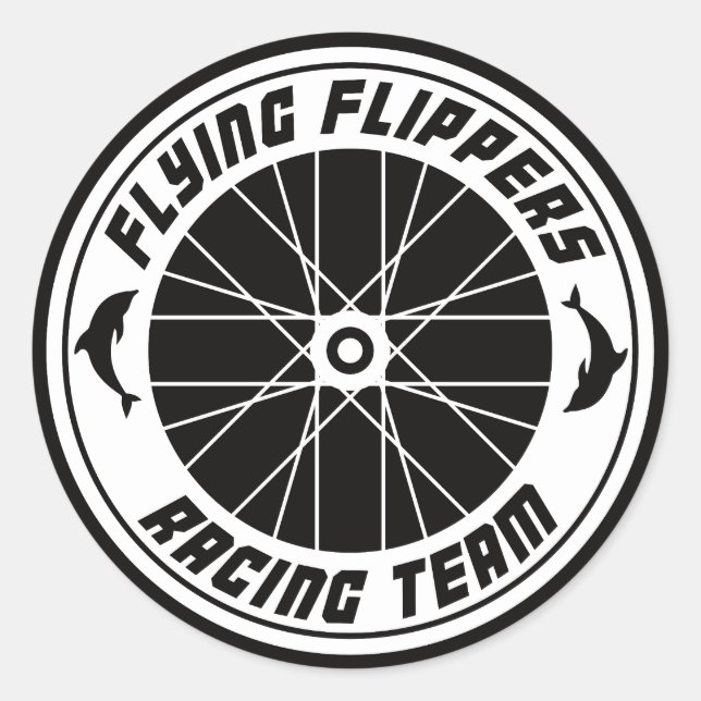 Flying Flippers Racing - Aufkleber Rund (Vorderseite)
