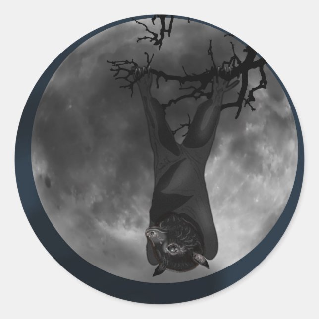 Flying Fox Bat Runder Aufkleber (Vorderseite)